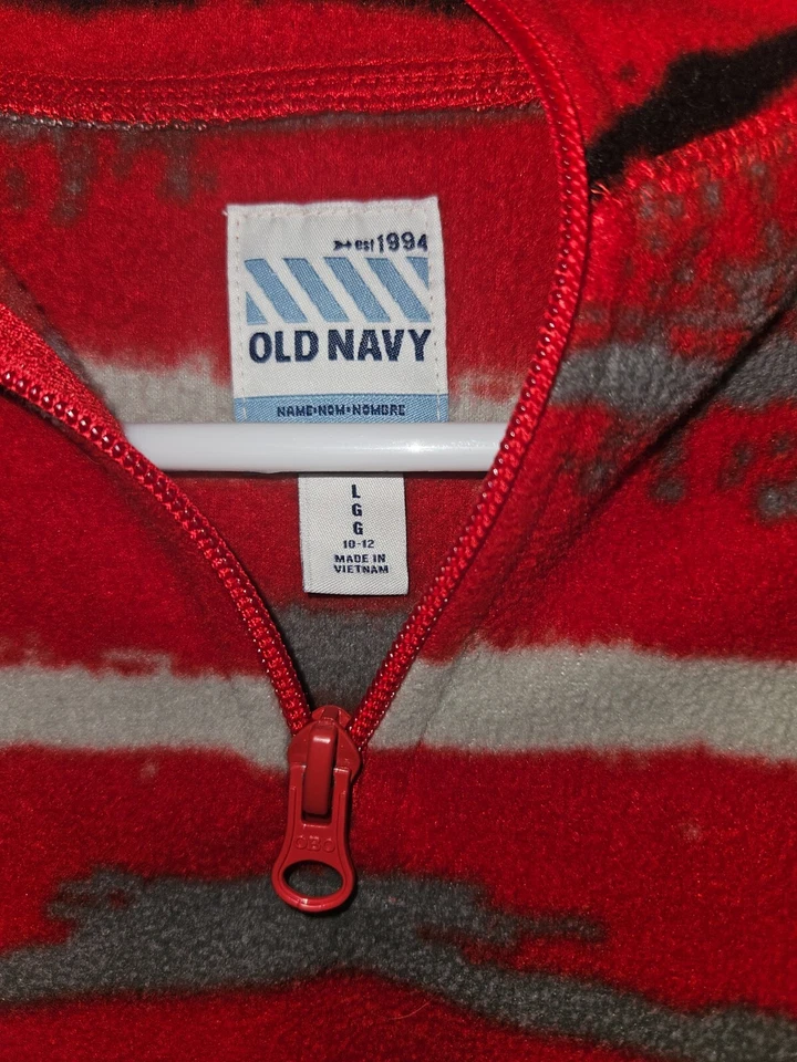 Suéter de manga larga Old Navy para niño talla grande de EE. UU./ropa para niños/cremalleras Foto 3 de 4