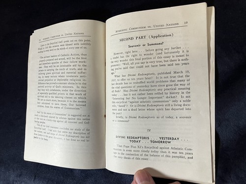 ATHEISTIC COMMUNISM vs UNITED NATIONS By: James J. Rohan 1946 Christian Lit - Imagen 8 de 11