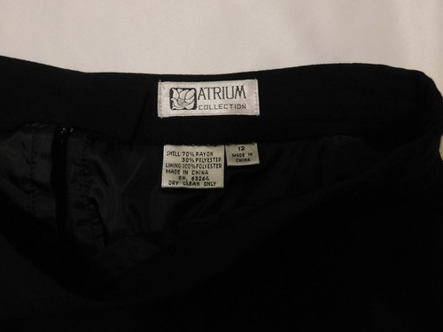 Atrium Collection Women's Black Pencil Skirt Lined Size 12  - Picture 3 of 3