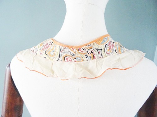 Vintage 1930s Apron Pinny Printed Paisley Full Length Frill Pinafore Ladies 30s - Picture 17 of 19