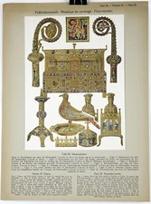 ENAMELLED WORKS 1914 Historical Ornament Print Middle Ages Print