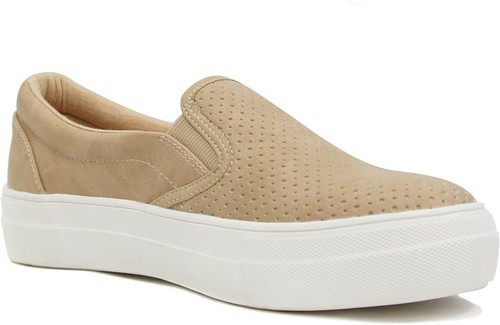 Soda Flat Women Shoes Slip On Loafers Sneakers Platform Camel Beige Tan CROFT-G