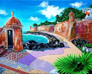 Paseo La Princesa Old San Juan Puerto Rico Fortress Giclee Of