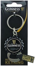 Guinness Black Bottle Cap keyring with flip down bottle opener   2029
