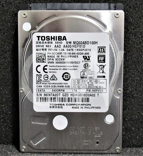 MQ02ABD100H Toshiba Mobile SSHD 1TB 5.4K 6G 64MB 2.5" SATA Hybrid Hard Drive - Picture 3 of 4