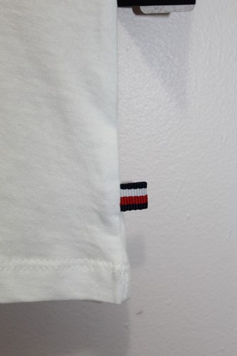 TOMMY HILFIGER GIRLS CASUAL T-SHIRT 100% COTTON CREW NECK LOGO WHITE SIZE S (7) - Picture 3 of 4