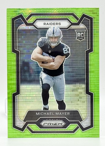 2023 Panini Prizm Neon Green Pulsar #361 Michael Mayer RC Las Vegas Raiders