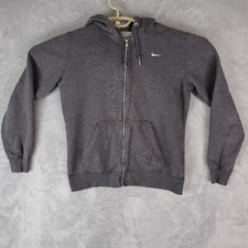 Nike Hoodie Classic Fleece Full Zip Jacket Womens Medium 586640-071 Gray