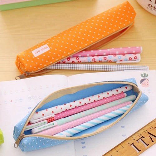 Cute Super Slim Pencil Case Cute Wave Point Pen Bag Office School Supplies UK - Picture 3 of 19