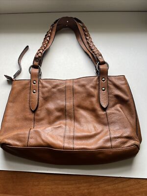 Vintage Kenneth Cole Reaction Brown Leather Shoulder Bag 15x9