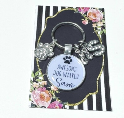 Dog Walker Keyring Thank You gift Daughter Awesome Dog Walker