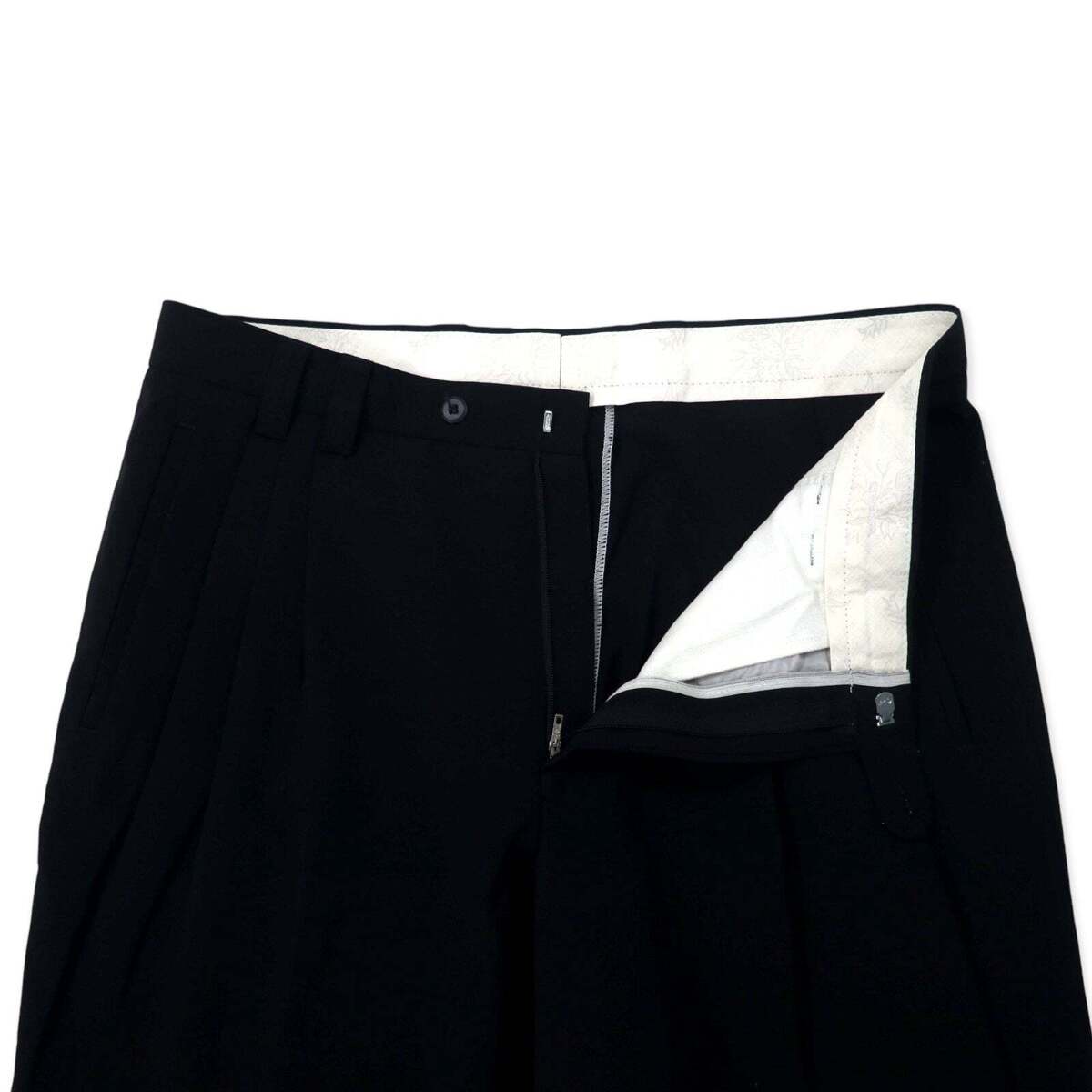WOLFHOSE 80's Euro Vintage Tuck Slacks Pants 102 Black WOLFHOSE 80's Euro Vintage Tuck Slacks Pants 102 Black