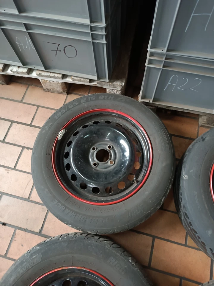 Renault Megane II CC Kombi Satz Sommerräder Stahlfelgen 195/65R15 91H DOT 1518 - Bild 3 von 4
