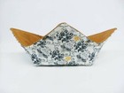 Bees with Gray Scrolls quilted cotton reversible microwavable soup bowl holder