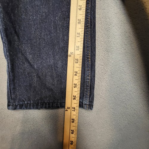 Abercrombie And Fitch Jeans Mens 37x27 Blue Classic Straight Distressed Denim - Picture 6 of 9