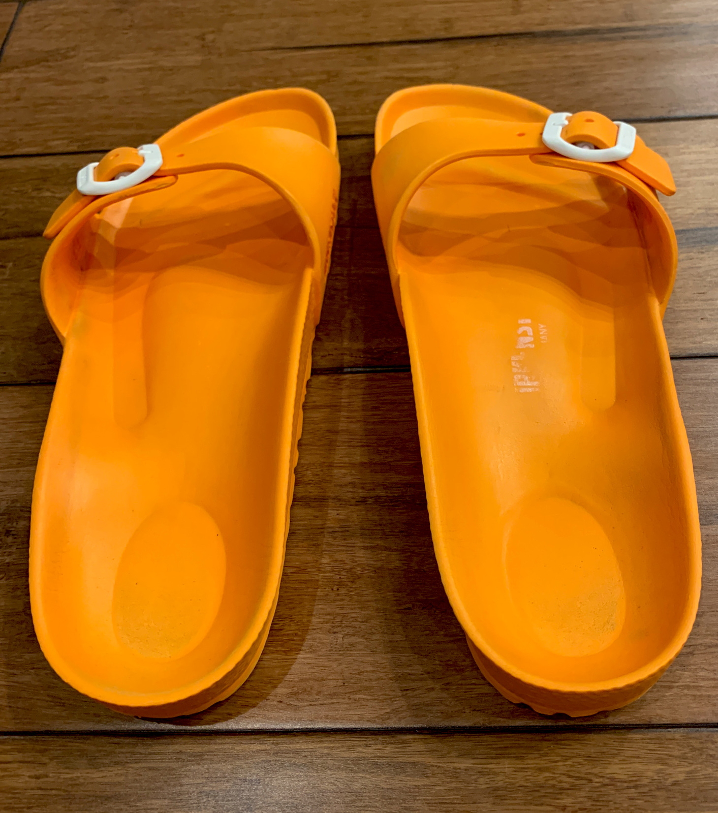 Birkenstock Madrid Orange Rubber Sandal Size 37 Gem