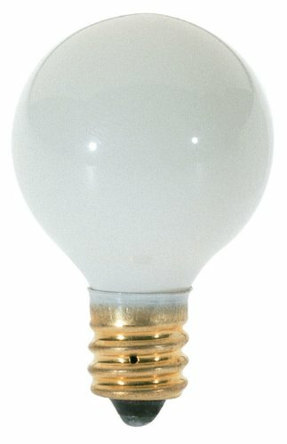 Satco S3864 120V Round Candelabra Base 10-Watt G8 Globe Light Bulb, Glossy White - Picture 1 of 1