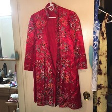 Vintage Hand Embroidered Silk Oriental Coat