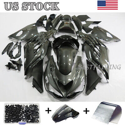 Carbon Fiber Fairing w/ Bolts For Kawasaki Ninja ZX14R 2012-2022 ZX1400  Body Kit | eBay