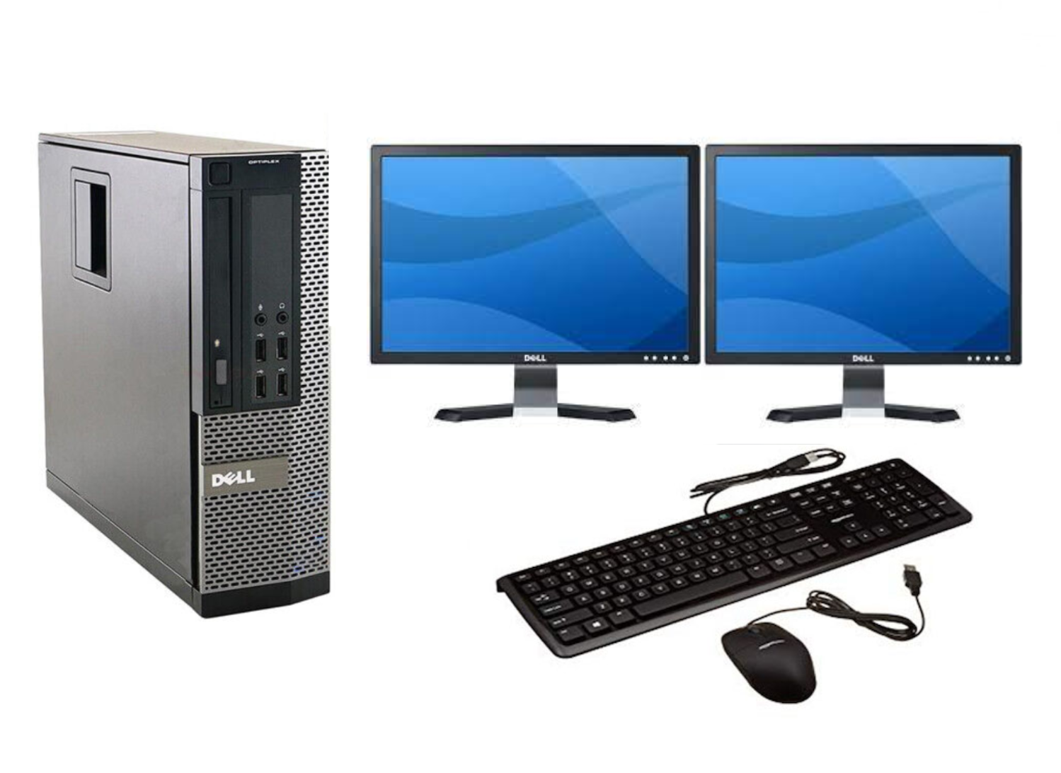 FCS FAST COMPUTER DUAL SCREEN i5 QUAD DESKTOP TOWER PC 16GB WINDOWS 11