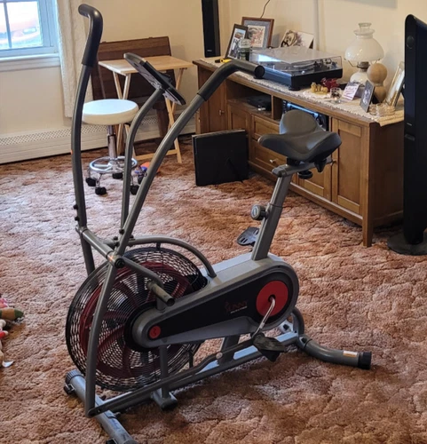 Upright Air Bike Fan Exercise Bike W/Display Adjustable Seat Home Cardio Workout
