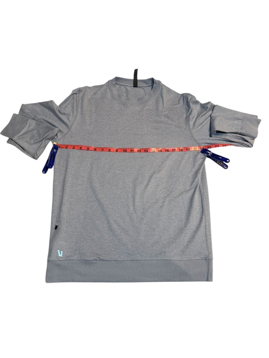 Vuori Men's Ponto Performance Crew Platinum Heather - Men's Size