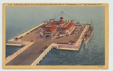 St. Petersburg Florida Postcard Million Dollar Recreation Pier Unused Linen
