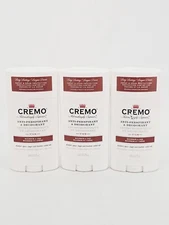 Cremo Mens Anti Perspirant Deodorant N 08 Bourbon Oak 2.65 oz Lot of 3