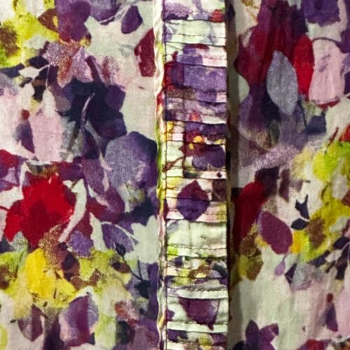 Camicia Coldwater Creek taglia XL cotone seta viola floreale bottoni davanti DIFETTO - Foto 2 di 8
