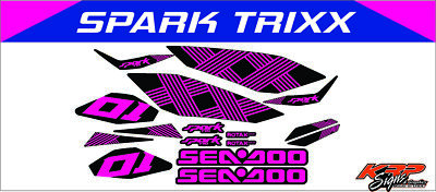 SEADOO SPARK TRIXX Pink & Black Graphics / Decal / Sticker Kit | eBay