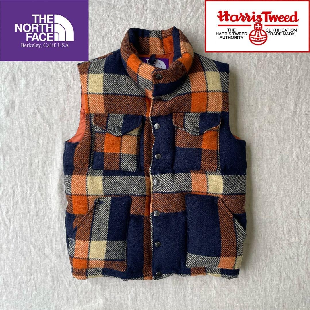 THE NORTH FACE PURPLE LABEL Harris Tweed Down CK Vest Jacket THE NORTH FACE PURPLE LABEL Harris Tweed Down CK Vest Jacket