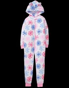 NWT Gymboree Girl Fleece Pajama 1pc Christmas Holiday Snowflake 3,4,7/8,10/12
