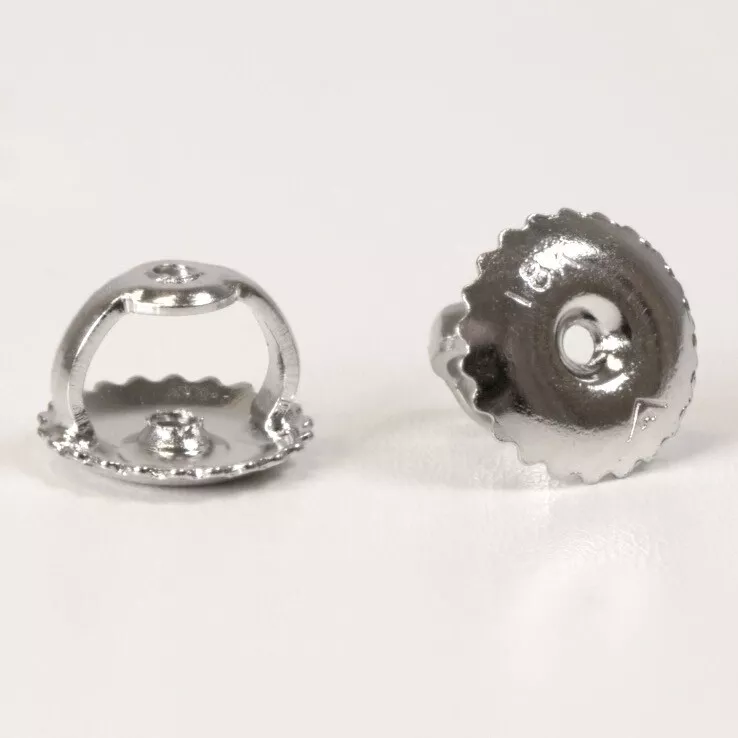 Screw-Back Earring Backs White Gold Regular