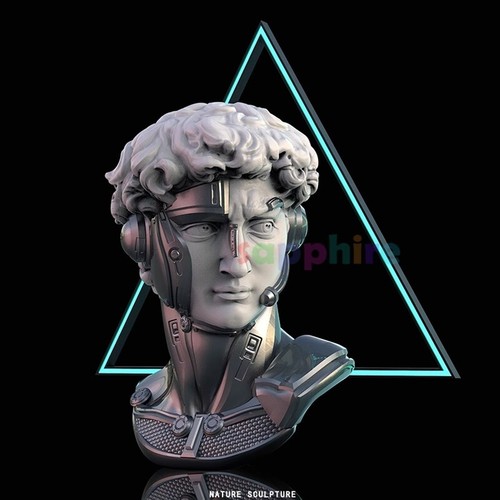 Cyberpunk David Sculpture Atmosphere Light Art Decor Home Ornaments H 42cm New - Picture 8 of 10