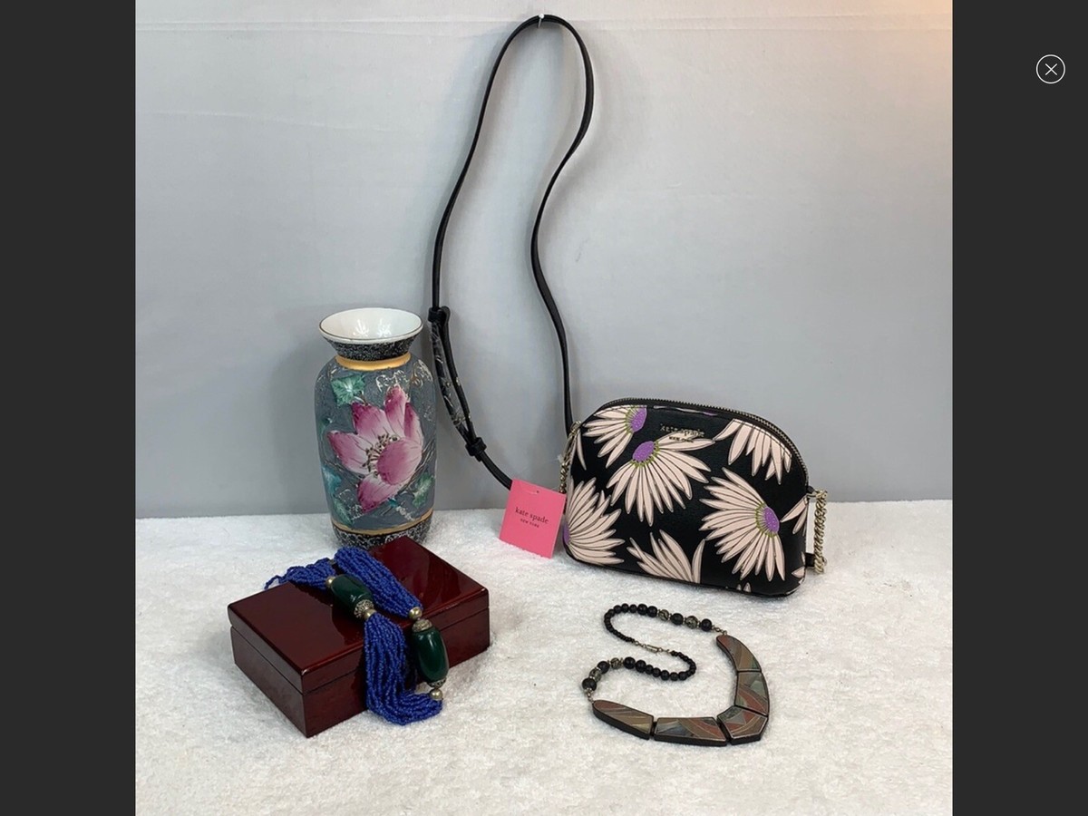 Kate Spade Spencer Small Dome Crossbody Bag Leather Bag Iris Bloom