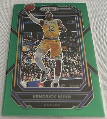 2022-23 Panini Prizm Basketball Kendrick Nunn Los Angeles Lakers Green Prizm 145