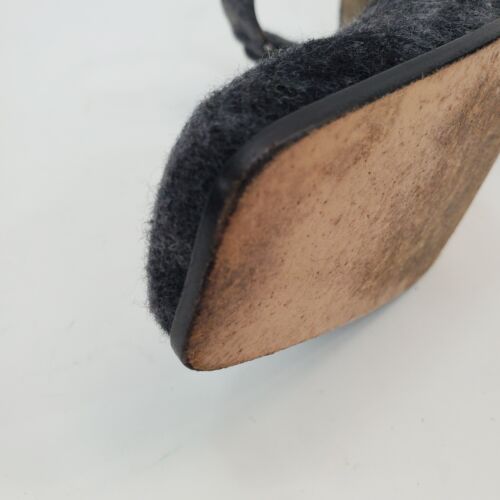 Salvatore Ferragamo Grey Wool Plaid Print Ankle Strap Heels Shoes Size 6 - Picture 14 of 24