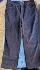 Bill Blass Corduroy Jeans Women's Size 14 Stretch Pants Black Vintage Brown