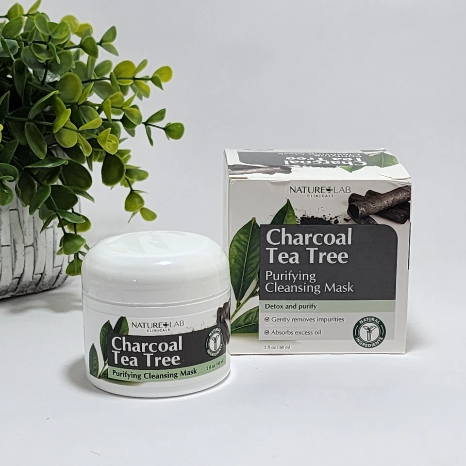 Máscara limpiadora purificadora Nature + Lab Clinicals carbón árbol de té desintoxicación 2 fl oz Foto 4 de 4