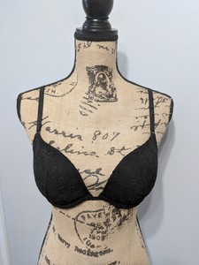 Women-039-s-Victoria-Secret-Push-up-Bra-Size-34C-Black-Lace