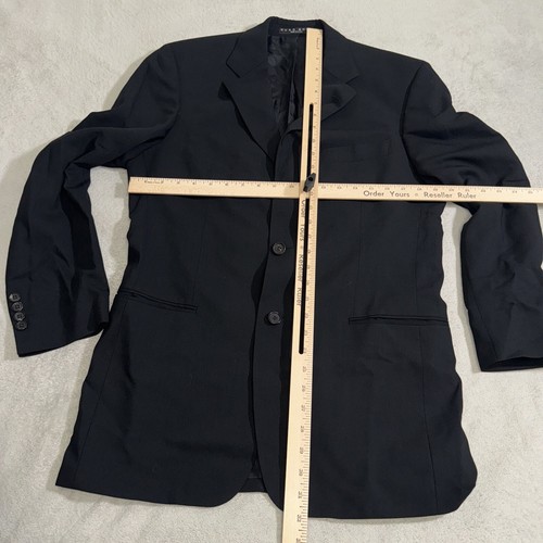 Hugo Boss Mens Size 38R Black Dress Jacket/Blazer 3 Button 100% Virgin Wool - Picture 7 of 10
