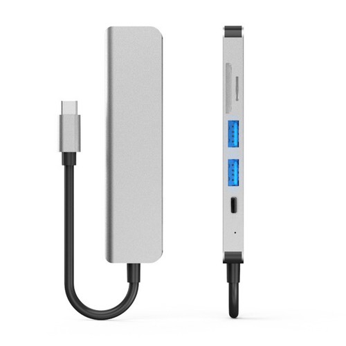 USB-C Hub 6 in 1 Adapter HUB Multiport USB 3.0 Reader Type-C For MacBook Pro&Air - Photo 3/10