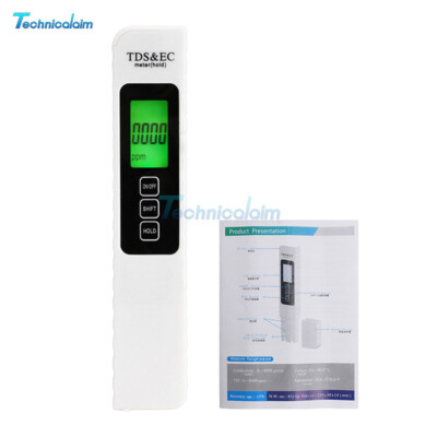 3in1 TDS/EC/TEMP Tester Water Quality Testing Meter for Drinking Water 0-9990ppm