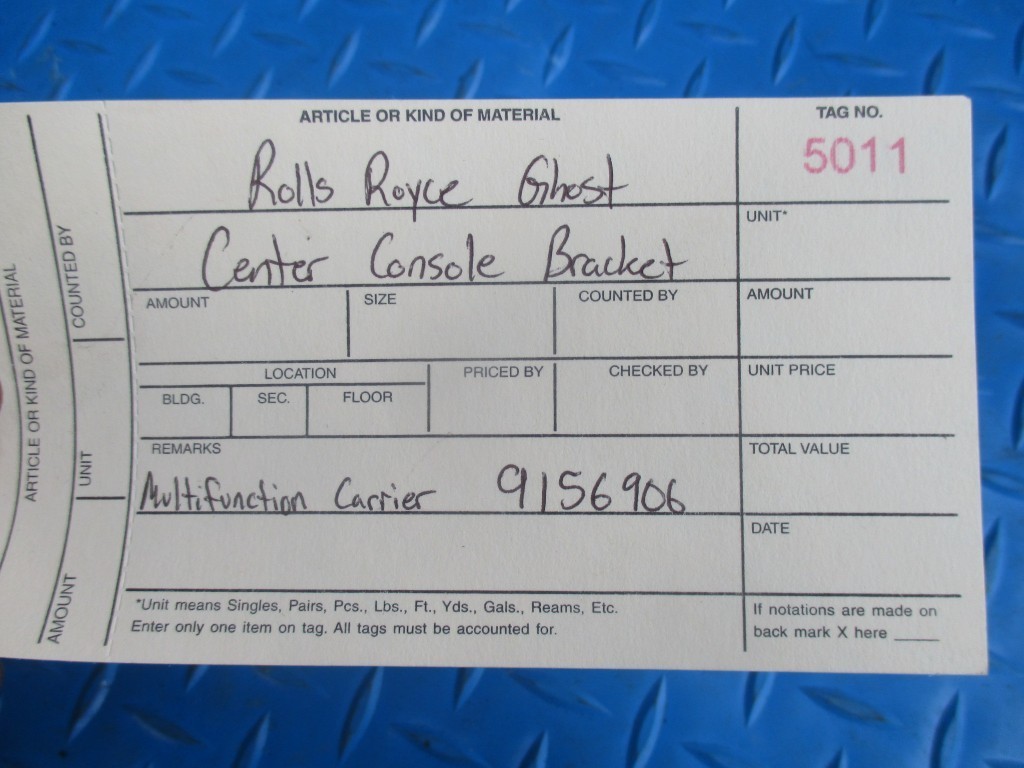 Rolls Royce Ghost center console multifunction carrier bracket #5011 
