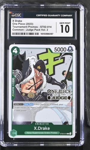 X Drake One Piece (2023) Tournament Judge Promo #ST02-014 CGC 10 GEM MINT