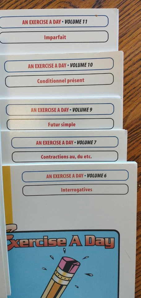 Lot of 9 French Grammar: Exercise A Day: Vol 1 3 4 5 6 7 9 10 11 Tralco-Lingo - Image 3 of 4