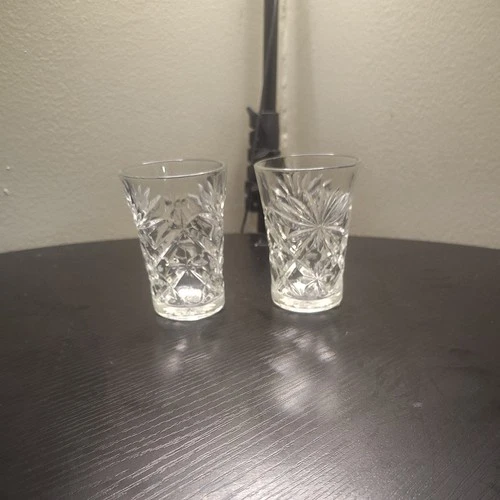 Set Of 4 Vintage Anchor Prescut Juice Glasses, Tumblers.