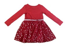 Cat Jack Red And Silver Long Sleeve Shirt Tulle Layered Dress Girl  s Size 4T