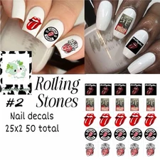 Rolling Stones 2 Waterslide Finger Nail Decals Instructions set of 50 KC Bonus