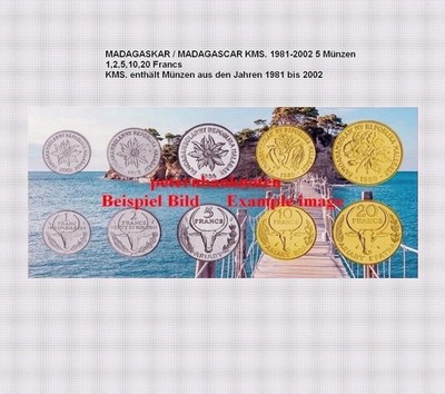 MADAGASKAR   MADAGASCAR  KMS. 1981-2002  5 Münzen  Unc .  6695#  #